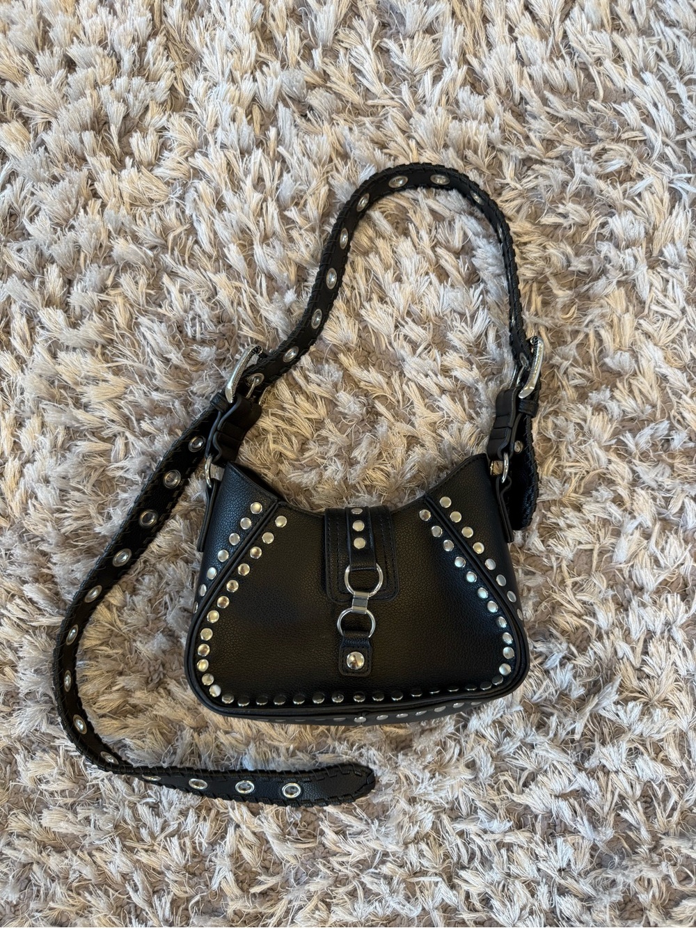 Urban Outfitters Black Studded Mini Shoulder Bag